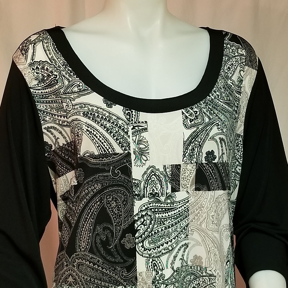 Style & Co Woman Black Knit Tunic Top Dress Sz 1X